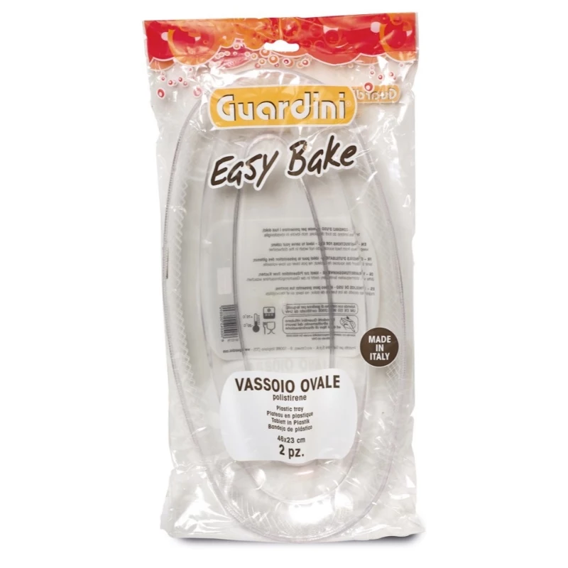 GUARDINI plastové tácky transparentné 2-dielna sada Easy Bake 46x23 cm