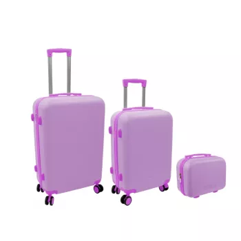 ORDINETT zásuvková komoda sada 3 ks, ružová – 60L, 43L, 15L plastové úložné boxy