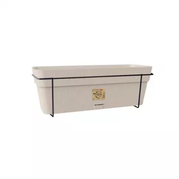 STEFANPLAST balkónová sada s automatickým zavlažovacím systémom a kovovým držiakom 50x18x17 cm biela