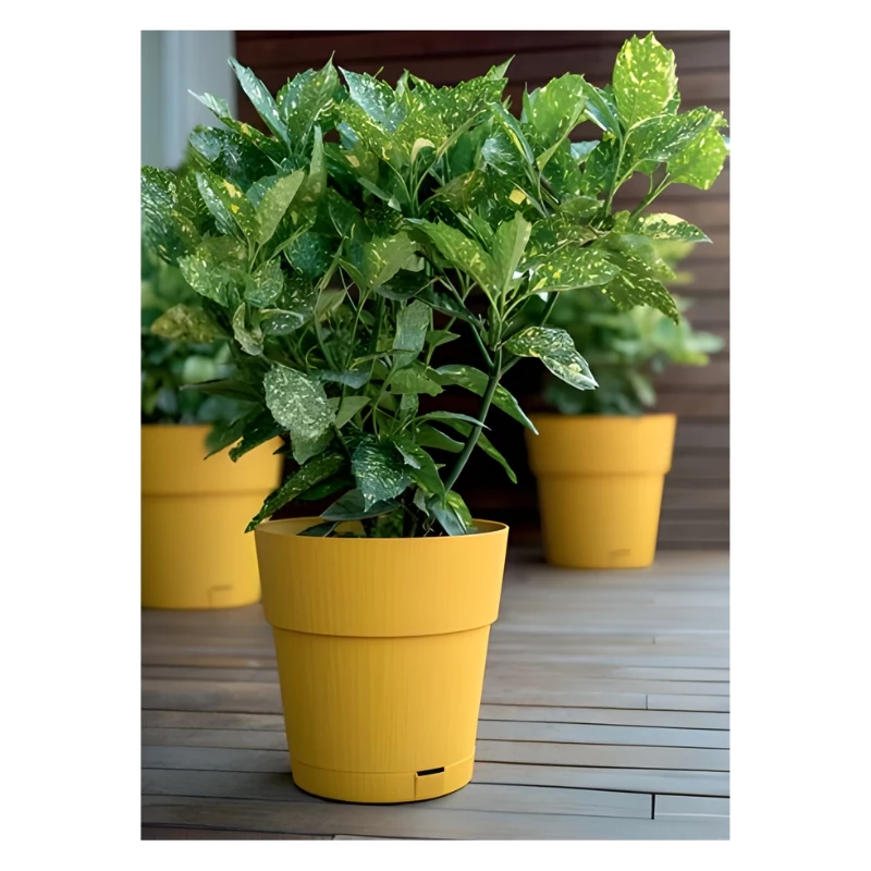 STEFANPLAST Ethica Kvetináč s podmisou Ø40x39cm horčicovo žltá