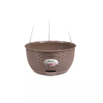 STEFANPLAST Závesný kvetináč Natural Ø30x14,5cm hnedá