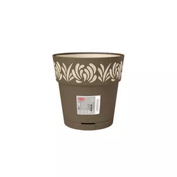STEFANPLAST Gaia Flower Pot with Tray Ø20x19cm Brown