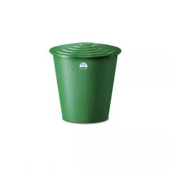 STEFANPLAST Sud na dažďovú vodu 210L s vekom a kohútikom Ø76,5x84cm zelený