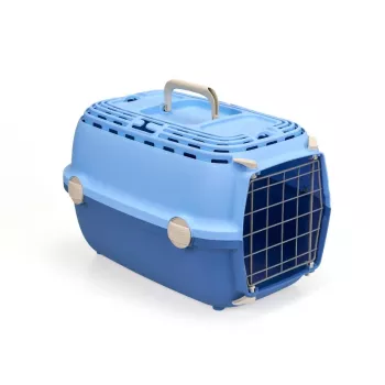 STEFANPLAST prepravný box Horizon 1 s kovovými dverami 48x32x30 cm svetlomodrá/modrá