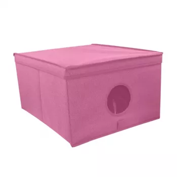 ORDINETT skladacia krabica L 50x40x25cm kvetinový vzor