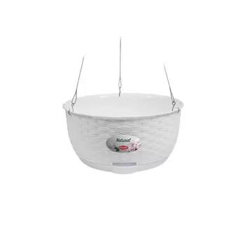 STEFANPLAST závesný kvetináč Natural Ø30x14,5cm biela