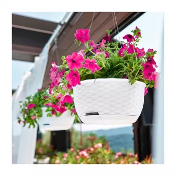 STEFANPLAST závesný kvetináč Natural Ø30x14,5cm biela