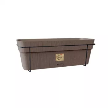 STEFANPLAST balkónová sada s automatickým zavlažovacím systémom a kovovým držiakom 50x18x17cm hnedá