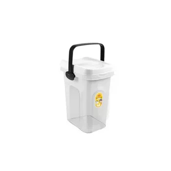 STEFANPLAST Nádoba na uskladnenie krmiva pre domáce zvieratá 2,5 kg 7 l 23x19x31 cm, transparentná/biela