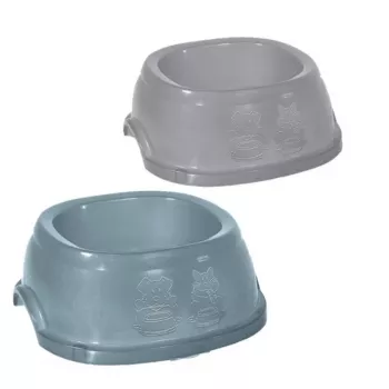 STEFANPLAST Break 4 kŕmidlo pre domáce zvieratá, 2L, 28x28x10 cm, protišmykové, sortiment sivá/modrá