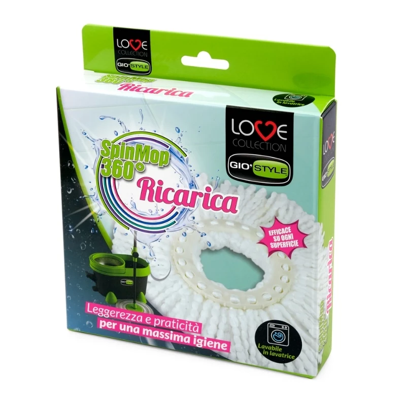 GIOSTYLE Vymeniteľná hlava mikrofázového mopu pre Vileda Love Spin Mop 360°