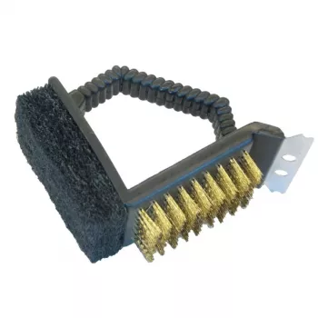 ASI COLLECTION grilovacia kefa 10cm nerez 3-stranná T-kefa s ergonomickou rukoväťou