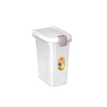 STEFANPLAST nádoba na skladovanie krmiva pre domáce zvieratá 15L 6kg transparentná/biela 33x22x41cm