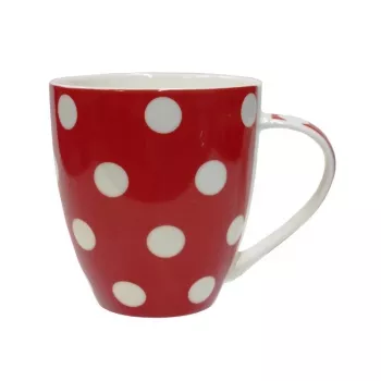 ASI COLLECTION šálka Dots 513 ml červená s bielymi bodkami