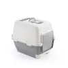 STEFANPLAST Cathy Clever & Smart mačacie WC so strechou, biela/sivá, 58x45x48 cm