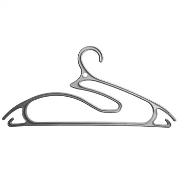 ORDINETT vešiaky 5 kusov plast 5-in-1 kolekcia 42 cm strieborná