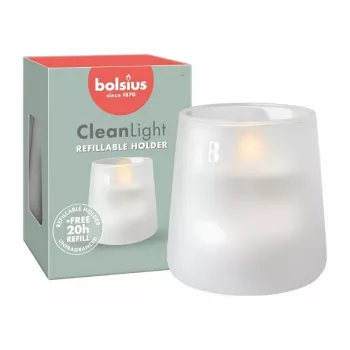 BOLSIUS Clean Light vonná sviečka v skle Ø95x85mm bez vône
