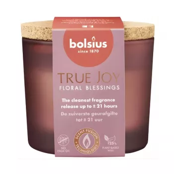 BOLSIUS True Joy vonná sviečka v skle s korkovým viečkom, Floral Blessings, Ø66x83mm
