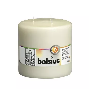 BOLSIUS Mamoth Valcová sviečka s 3 knôtmi Ø150x150mm béžová