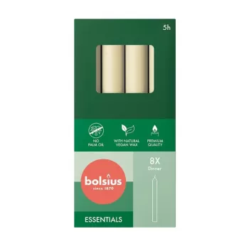 BOLSIUS Stolové sviečky 8 kusov v krabici 170/20mm perla