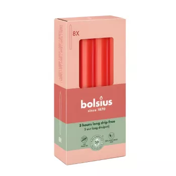 BOLSIUS Stolové sviečky balenie 8 ks červená 170/20 mm