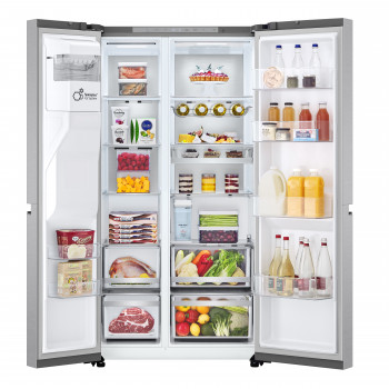LG GSLE91MBAB L-Series americká chladnička side-by-side, výška 179 cm, energetická trieda B, dávkovač drveného ľadu/kociek ľadu/vody