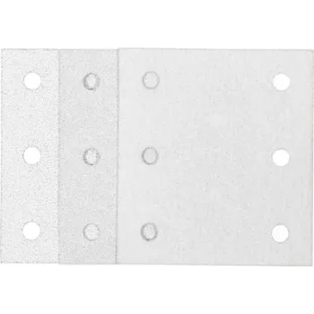 Makita 192352-4 sada brúsneho papiera, 10-dielna, zrnitosti P60/P100/P150, 102 x 114 mm, suchý zips, pre multitooly