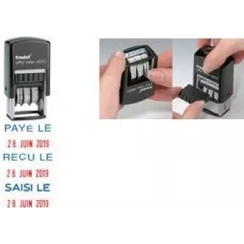 Trodat Printy Dater 4850L PAYÉ LE (FR) samofarbiaca dátumová pečiatka, francúzština, 24 x 24 mm, čierna 4850/L2