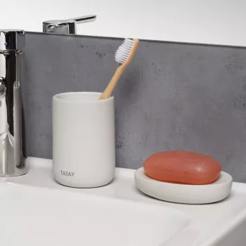TATAY Soft Ceramic držiak na zubné kefky, biela