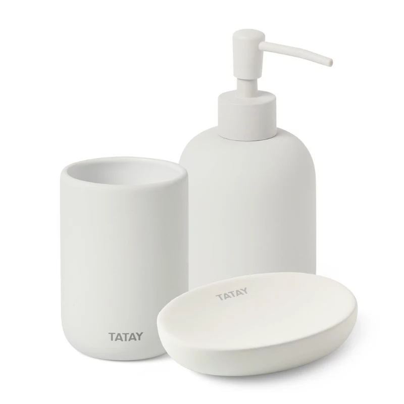 TATAY Soft Ceramic držiak na zubné kefky, biely