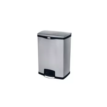 Rubbermaid Slim Jim 90L nerezový odpadkový kôš s pedálom, strieborná/čierna, predný pedál 1901999