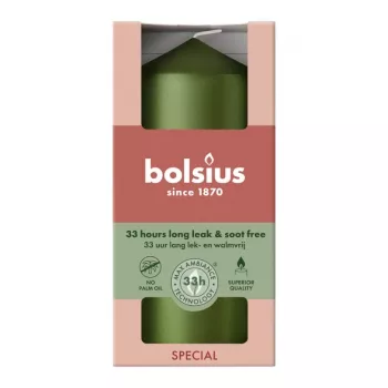 Bolsius sviečka valec Ø120x58 mm, Metallic Green