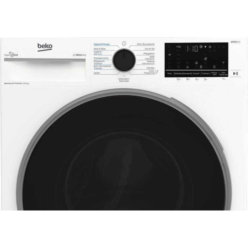 Beko B3DFT512447W práčka so sušičkou 12 kg / 8 kg, 1400 ot/min, energetická trieda D, biela