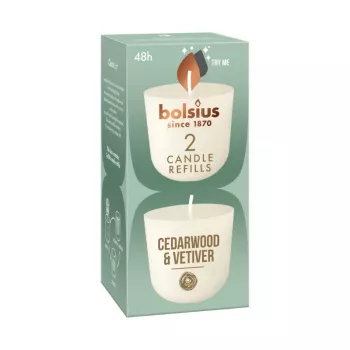 BOLSIUS Clean Light náhradné sviečky 2 ks Cedar Wood & Vetiver
