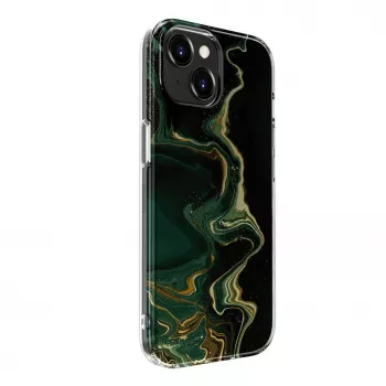 Evelatus Apple iPhone 15 PC mramor tmavozelené puzdro