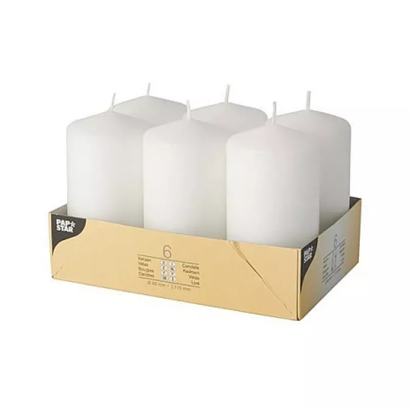 PAPSTAR valcová sviečka 11,5 cm biela