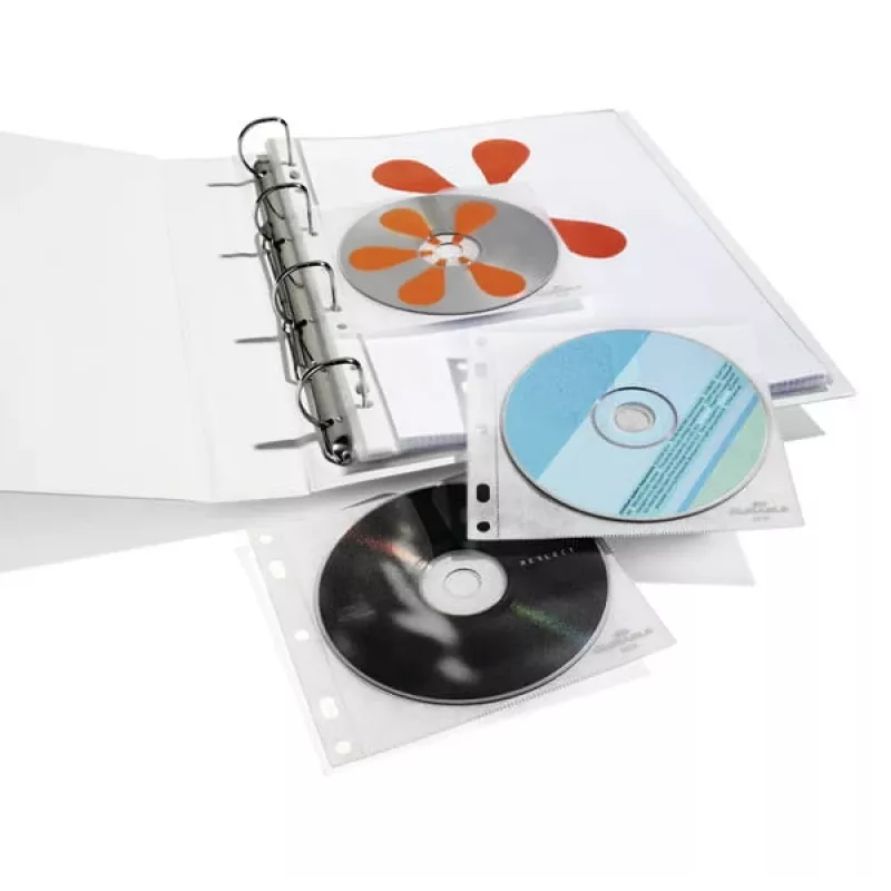 DURABLE 1 ks CD/DVD obaly Cover FILE zakladateľné transparentné, 10 ks