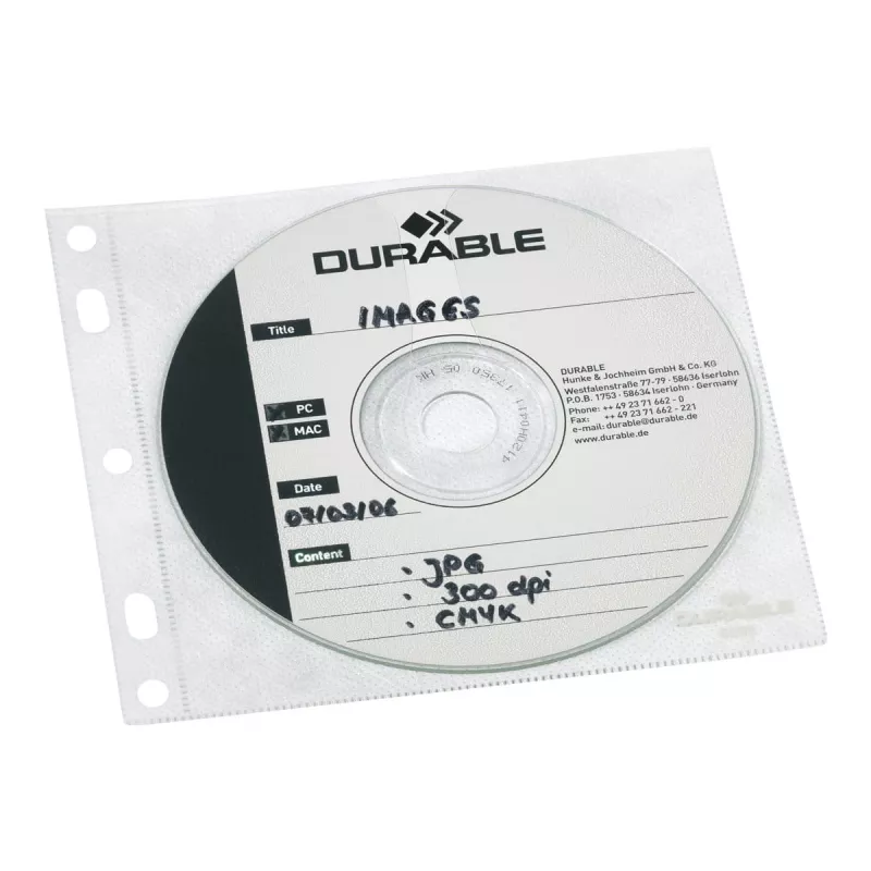 DURABLE 1 ks CD/DVD obaly Cover FILE zakladateľné transparentné, 10 ks