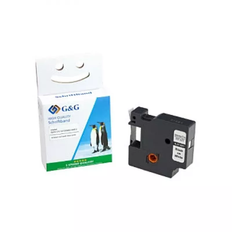 G&G Kompatibilná popisovacia páska 9 mm x 7 m čierna na bielom pre Dymo D1 40913