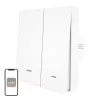 MOES ZS-B-EU2 ZigBee 2-kanálový svetelný vypínač, bez neutrálneho vodiča, biela