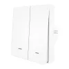 MOES ZS-B-EU2 ZigBee 2-kanálový svetelný vypínač, bez neutrálneho vodiča, biely