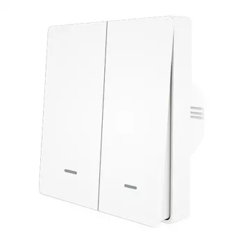 MOES ZS-B-EU2 ZigBee 2-kanálový svetelný vypínač, bez neutrálneho vodiča, biela
