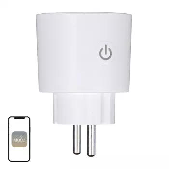 MOES MWP-EU16M-WH-MS Smart zásuvka s meraním energie, 16A, Wi-Fi, biela