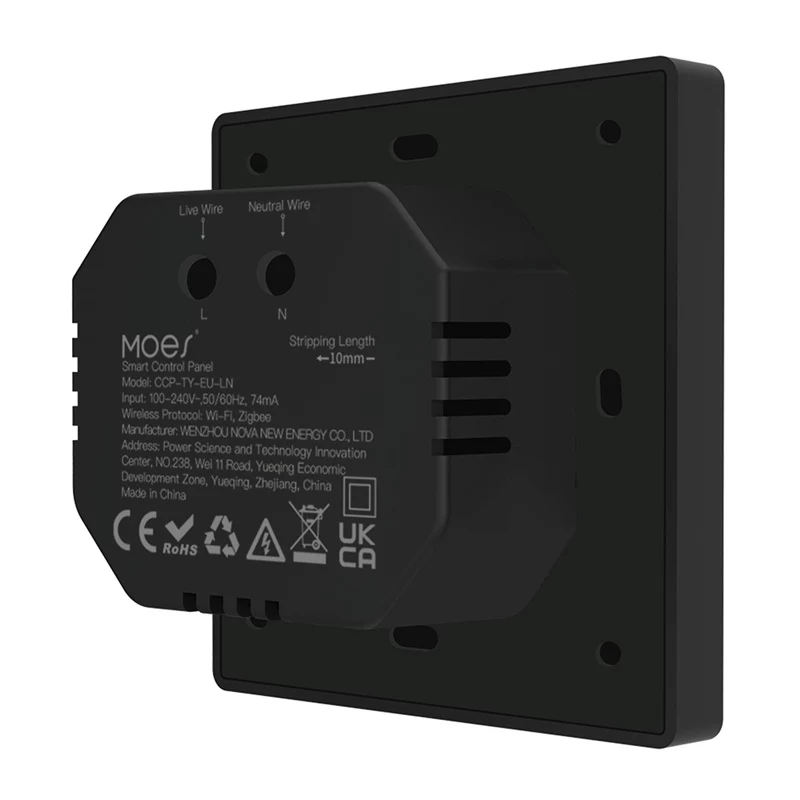 MOES CCP-TY-LN Wi-Fi/ZigBee ovládací panel s 4 palcovým LCD displejom