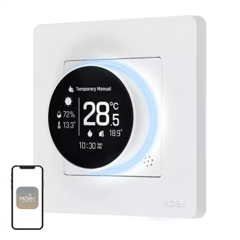 MOES ZHT-SR-GB-WH-MS ZigBee Smart termostat pre elektrické vykurovanie, biela