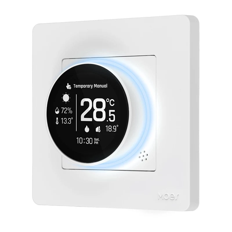 MOES ZHT-SR-GB-WH-MS ZigBee Smart termostat pre elektrické vykurovanie, biela