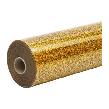 HTVRONT Glitter fólia na žehlenie, 30,5 cm x 90 cm (zlatá)