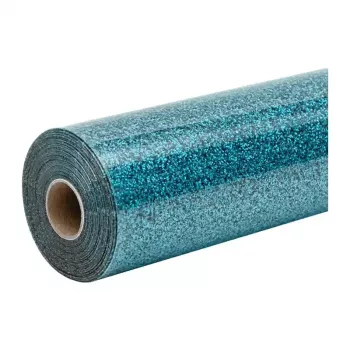 HTVRONT Glitter fólia na žehlenie, 30,5 cm x 90 cm (modrá)