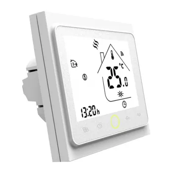MOES BHT-002 Wi-Fi LCD Smart termostat pre vodné vykurovanie, dotykový displej, ovládanie aplikáciou a hlasom, biela