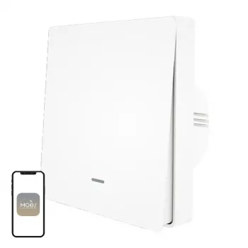 MOES ZS-B-EU1 ZigBee 1-kanálový svetelný vypínač (bez nulového vodiča, biely)
